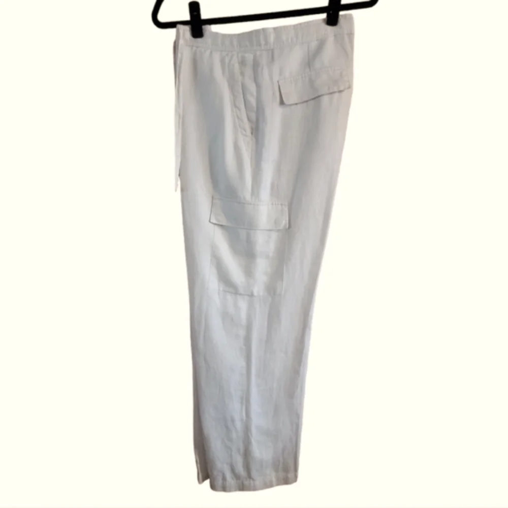 Claiborne Luxe Mens 100% Linen Drawstring Waist 33 X 30 Baggy Cargo Pant